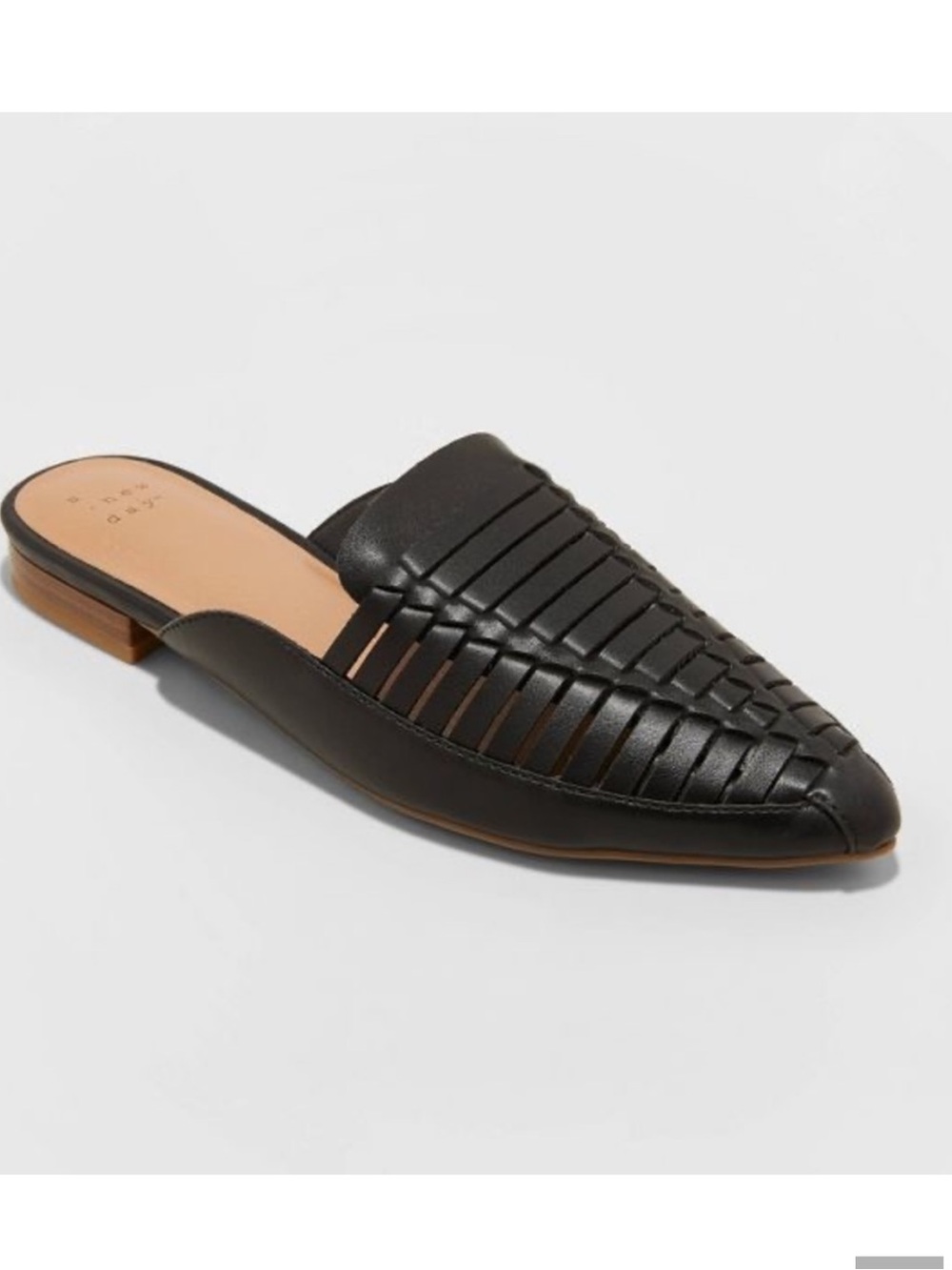 a new day Woven Leather Slip-On Mule - Black new without box size 8.5